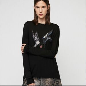 All Saints Lovers Wave Long Sleeve Tee Size XS